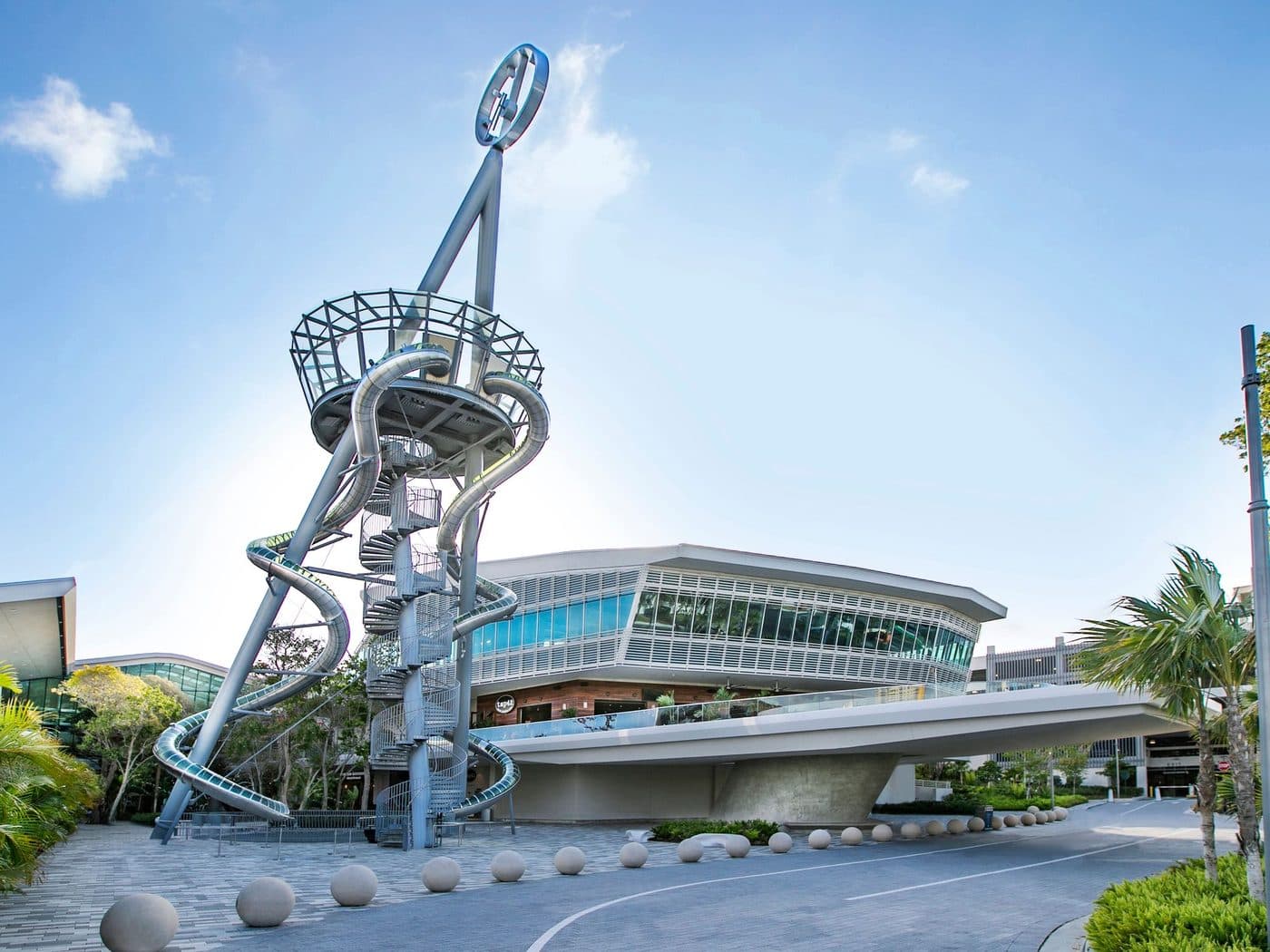 The slide tower at Aventura Mall